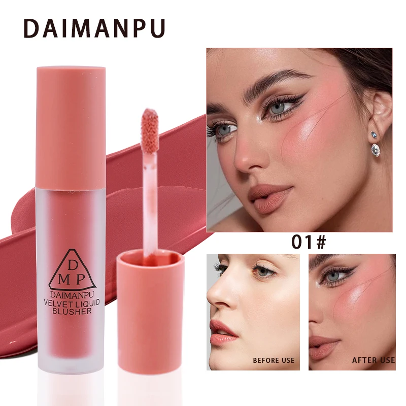 Rosa flüssiges Puder-Rouge sorgt für einen gesunden Ruddy-Teint. Wasserfest, feuchtigkeitsspendend, schwer zu entfernen. Make-up-Gesichtskosmetik Image