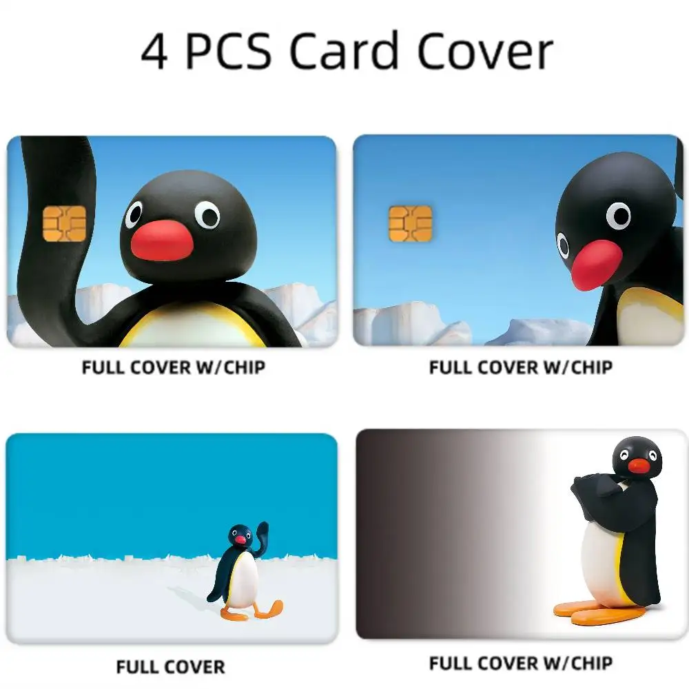 Cartoon Pingu Pinguin 2024, Anime-Cartoon-Haut-Aufkleber, Film-Klebeband-Hülle für große Kreditkarten, Debitkarten, Vorderseite Image