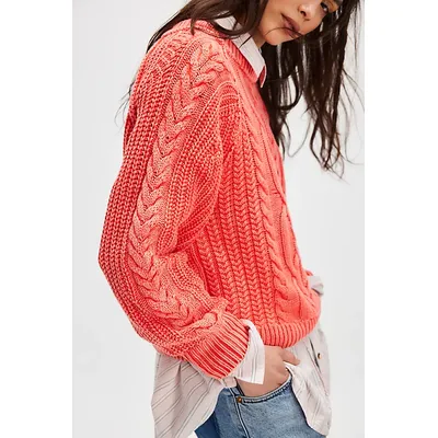Frankie Cable Jumper at Free People in Grenadine, Size: XS