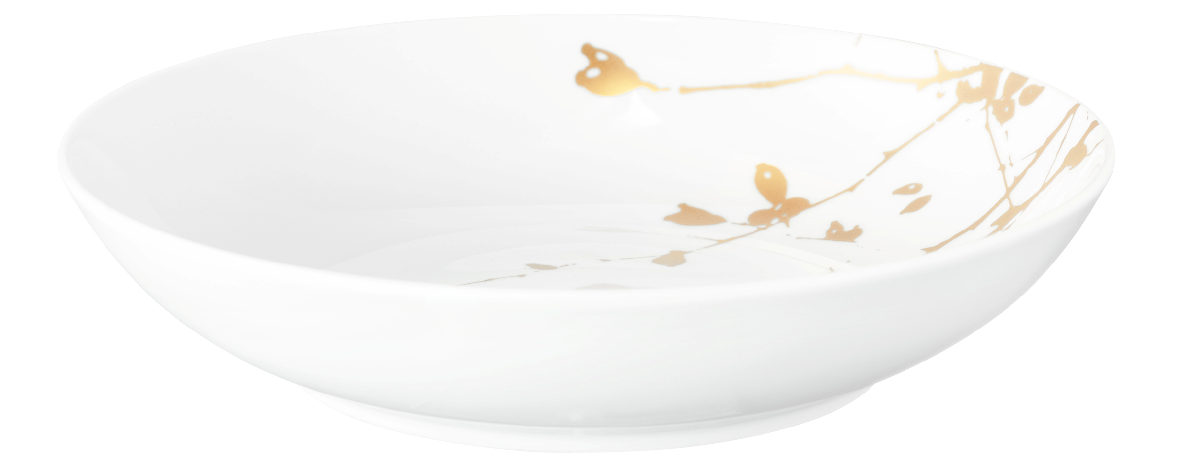 Suppenteller SELTMANN WEIDEN "Liberty - Golden Rose Hip", gold (weiß, goldfarben), B:21,2cm H:4,6cm L:21,2cm T:21,2cm Ø:21,2cm, Porzellan, Speiseteller, Teller rund 21 cm