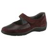 Riemchenballerina WALDLÄUFER "HENNI-Soft", Damen, Gr. 7 (40,5), rot (bordeaux), Veloursleder, Textil, Nappaleder, unifarben, Basic, Schuhe, Komfortschuh, Klettschuh, Bequemschuh in Weite H, mit Orthotritt