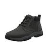 Schnürboots RIEKER, Herren, Gr. 40, schwarz (dunkelgrau, schwarz), Nubukleder, sportlich, Schuhe, Stiefelette, Casual Boots mit Schaftrandpolsterung, TEX-Membran
