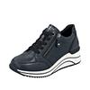 Keilsneaker REMONTE, Damen, Gr. 43, blau (nachtblau), Leder, Lederimitat, unifarben, sportlich, Schuhe, Freizeitschuh, Halbschuh, Schnürschuh mit Rieker TEX-Membran