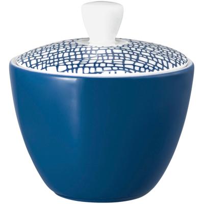 Zuckerdose SELTMANN WEIDEN "Life Fashion", classic blau, weiß, B:9,80cm H:10,20cm L:9,80cm Ø:9,80cm, Porzellan, Lebensmittelaufbewahrungsbehälter, Fassungsvermögen 0,26 Liter Image