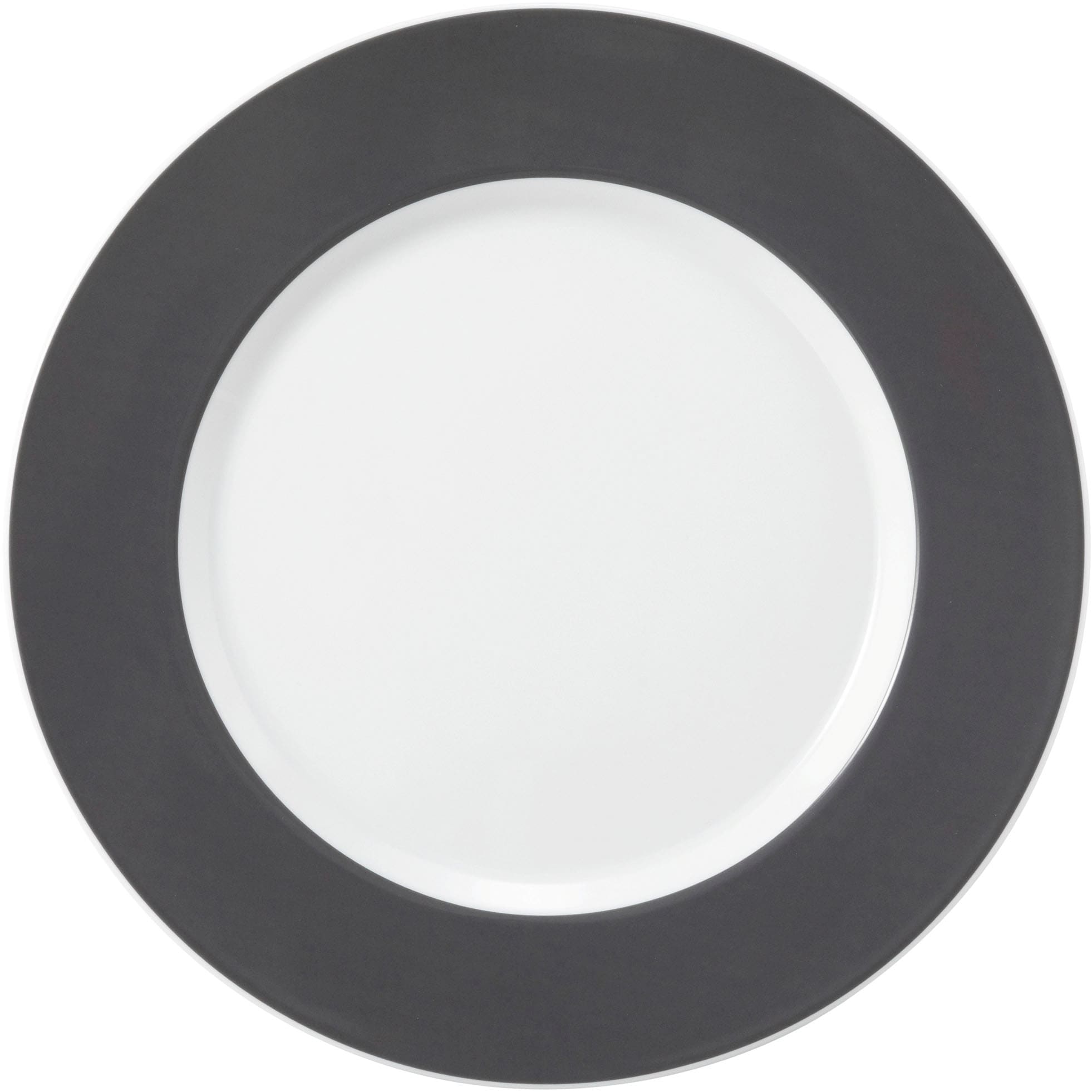 Frühstücksteller SELTMANN WEIDEN "No Limits Moments", grau (weiß, anthrazit), B:24cm H:2cm L:24cm T:24cm Ø:24cm, Porzellan, Speiseteller, Teller rund 24 cm