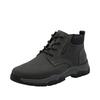 Schnürboots RIEKER, Herren, Gr. 46, schwarz (dunkelgrau, schwarz), Nubukleder, sportlich, Schuhe, Stiefelette, Casual Boots mit Schaftrandpolsterung, TEX-Membran