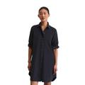 Hemdblusenkleid MARC O'POLO "aus Feincord", Damen, Gr. 32, Normalgrößen, blau (deep night blau), Obermaterial: 78% Baumwolle, 22% Lyocell; Futter: 100% Nicht verfügbar, unifarben, relaxed fit knielang, Langarm Manschette, Kleider