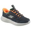Slip-On Sneaker SKECHERS "GO RUN 400 V2", Kinder, Gr. 28, blau (navy, orange), Synthetik, kontrastfarbene Details, sportlich, Schuhe, Schlupfschuh mit Slip-ins, Größenschablone zum Download