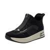 Sneaker RIEKER "Ready2GO", Damen, Gr. 43, schwarz, Lederimitat, Textil, sportlich, Schuhe, Plateauboots, Stiefelette, High-Top-Sneaker mit Vorderreißverschluss