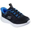 Slip-On Sneaker SKECHERS "GO RUN 400 V2", Kinder, Gr. 31, schwarz (schwarz, blau), Synthetik, kontrastfarbene Details, sportlich, Schuhe, Schlupfschuh mit Slip-ins, Größenschablone zum Download