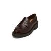 Loafer MARC O'POLO "mit robuster Profil-Laufsohle", Damen, Gr. 37, braun (schwarz braun), Obermaterial: 100% Leder (Rind), unifarben, Schuhe