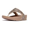 Zehentrenner FITFLOP "LULU MULTI-TONAL GLITTER TOE", Damen, Gr. 39, braun (hellbraun), Synthetik, Glitzer, modisch, Schuhe, Badeschuh, Slides, Sandale mit Glitter