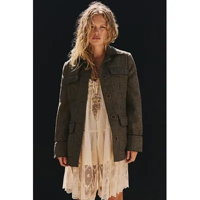 Renaux Officer Jacket at Free People in Espresso, Size: XL
