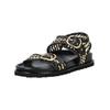Riemchensandale INUOVO "INUOVO Sandalen Leder", Damen, Gr. 41, schwarz, Leder, casual, Schuhe