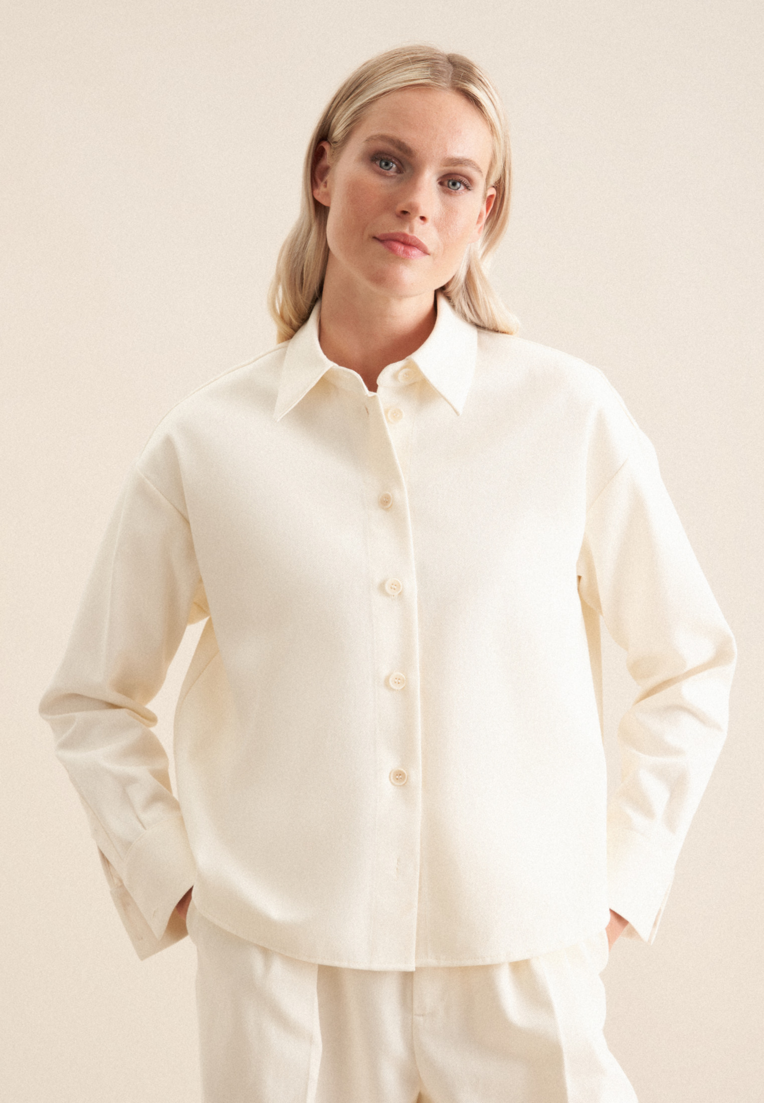 Hemdbluse Damen Ecru Image