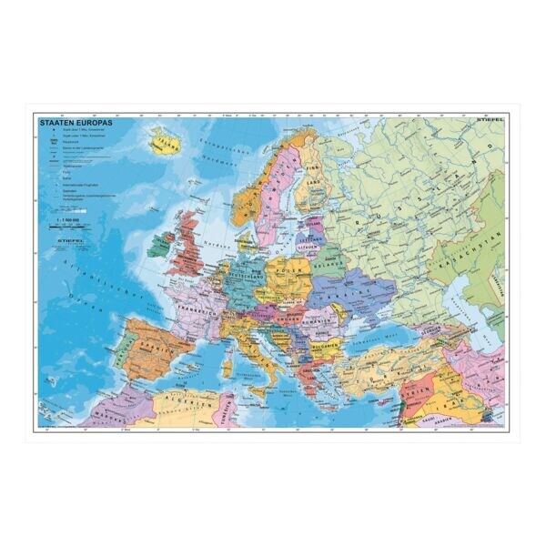STIEFEL Eurocart Wandkarte »Staaten Europas politisch« 95 x 66 cm Image
