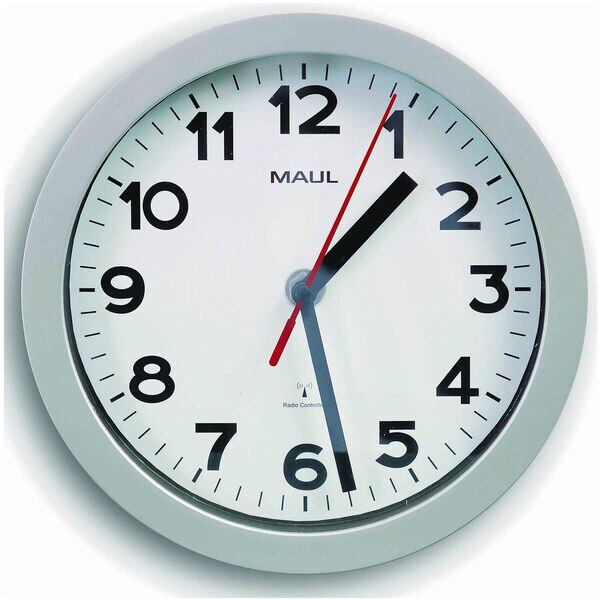 MAUL Funkwanduhr MAULstep silber 200 mm silber Image