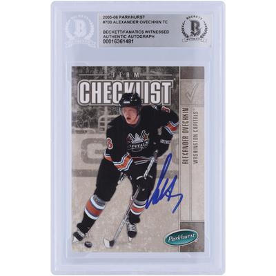 Alexander Ovechkin, Washington Capitals, signierte 2005–06 Upper Deck Parkhurst Team Checkliste Nr. 700, von Beckett Fanatics bezeugte authentifizierte Rookie-Karte Image