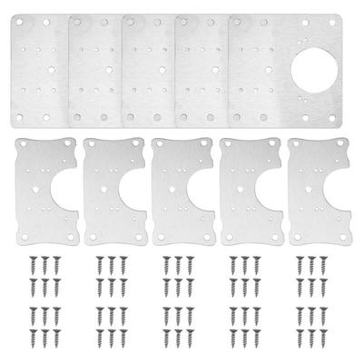 Tlily - 10 stücke Scharnier Reparatur Platte Rostfreier Stahl Halterung Befestigung mit Schrauben Image