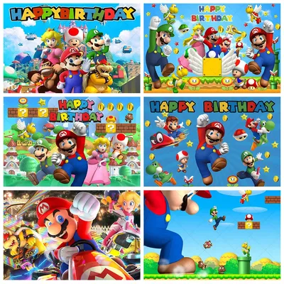 Cartoon Super Brother Theme Background Custom Childrens Birthday Party Photo Decoration Banner Portrait Photography Studio Props