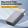 Scheda audio da USB a 3,5 mm Adattatore per cuffie esterno Scheda audio per microfono audio stereo per PC Computer portatile Jack da USB a audio