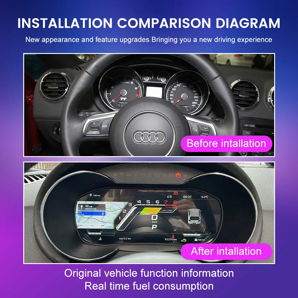 Neueste 10,25 "Auto LCD Digital Dashboard Cluster Für Audi TT 2008 2009 2010-2014 Instrument Panel Tacho virtuelle Cockpit Image