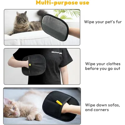 Pet Hair Remover Mitt Pet Grooming Handschuhe Pet Hair Remover Handschuhe für Hund Katze Kaninchen mit langen/kurzen/lockigen Haaren