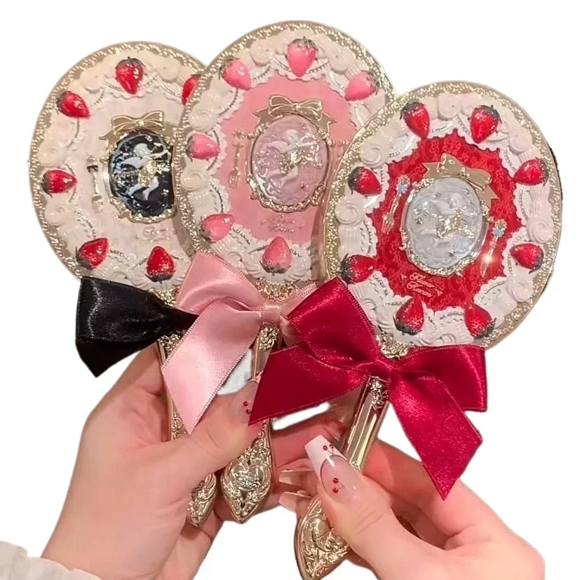 Blume wissen Erdbeere Amor Handspiegel Blumen Fenster Make-up Spiegel Vintage Spiegel