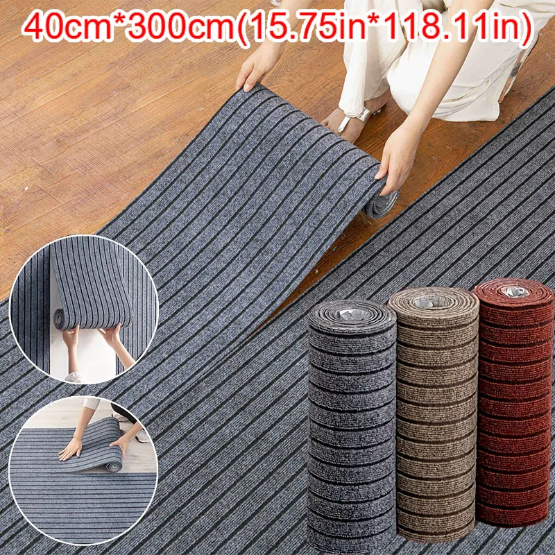 40 cm x 3 m DIY Einfarbig Gestreiften Küche Tür Matte Boden Matte Raum Dekoration Selbst-klebe Nicht-slip Teppich Wohnkultur Flur Teppich Image