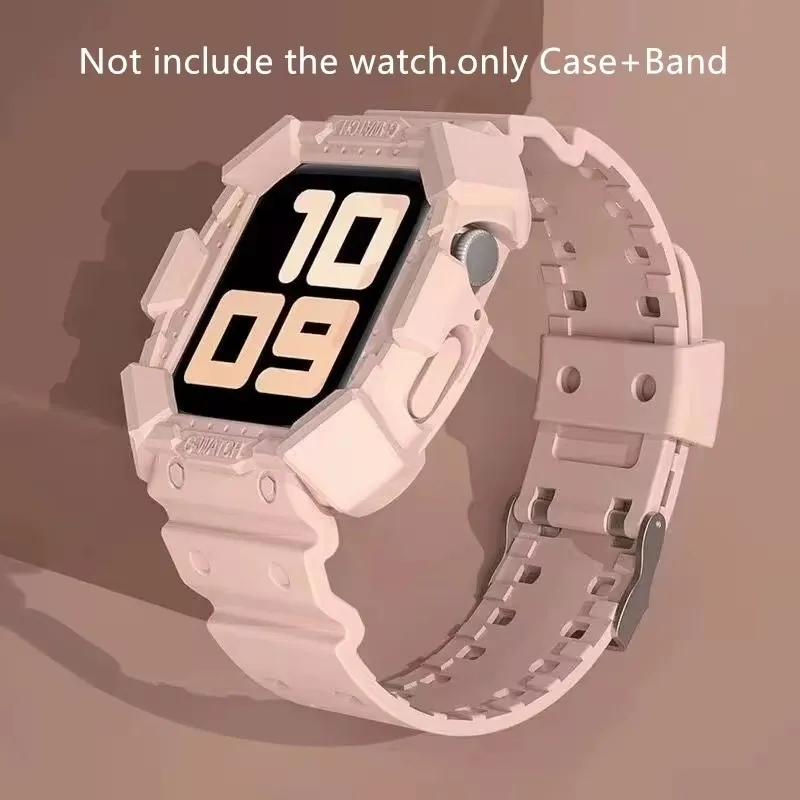 Gehäuse armband für Apple Uhren armband Serie 45mm 42mm 44mm 40mm 41mm 38mm Silikon transparent für iwatch Serie 9 8 7 6 se 5 4 3 2 1 Image