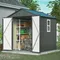 Outdoor Storage Shed, 6 X 6 FT Large Metal Utility Tool Sheds with Floor Frame, Steel Garden Shed with Windows for Backyard Gard