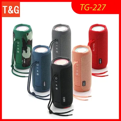 TG227 Portable Upright Wireless Compatible Speaker Music Player Support TF FM Radio Music Party Waterpro With Lights Outdoor