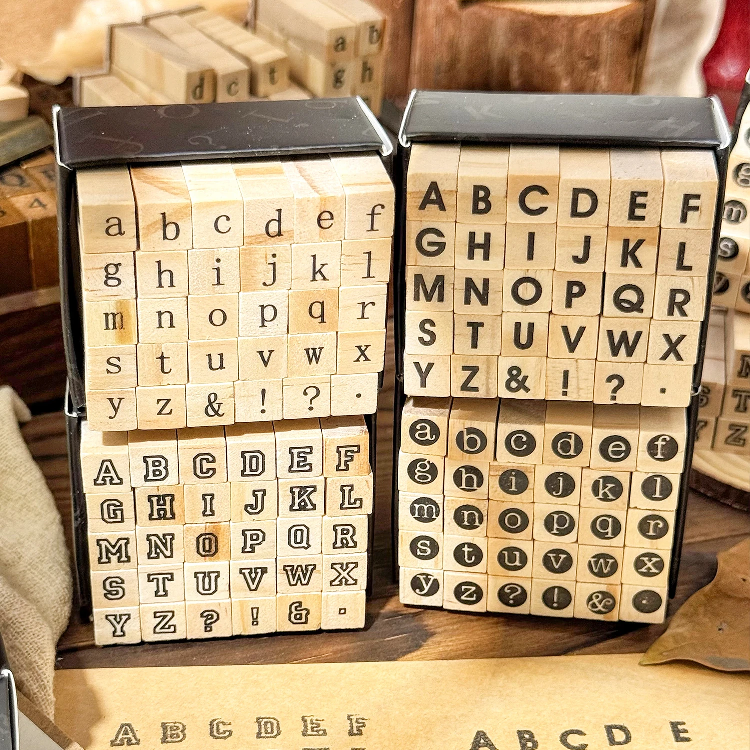 30-teiliges Symbole Retro A-Z Buchstaben Englisch Digitale Handnotizen Siegel Schreibmaschine Serie Dekorative Druckmaterialien Holzstempelset Image