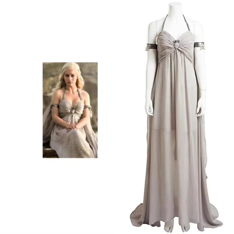 Daenerys Cosplay Kostüm Erwachsene Frauen Langes Kostüm Halloween Karneval Party Anzug Image