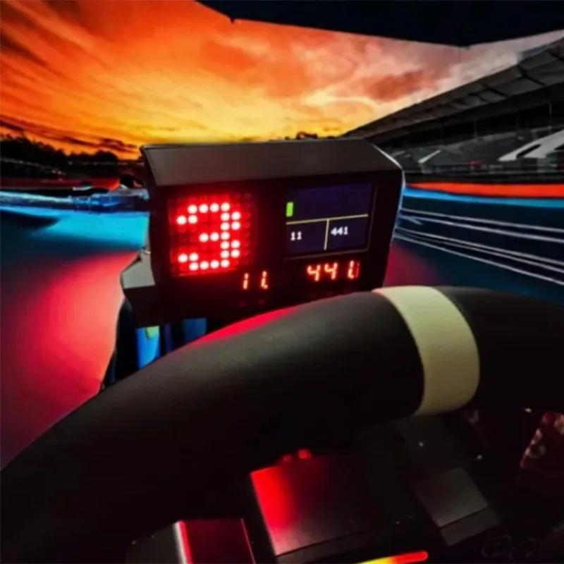 Per Thrustmaster/Logitech/SIMAGIC FANATEC/MOZA Volante Simracing Gioco per auto PC Misuratore USB Luce Display a LED digitale Mod