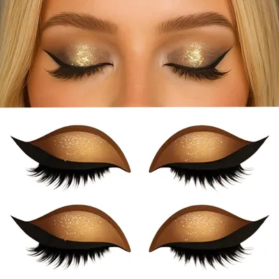 Lazy Eye Shadow Wimpernpflaster, Lidschatten-Wimpern-Make-up-Aufkleber, 2-in-1 wiederverwendbare Lidschatten- und Wimpern-Make-up-Aufkleber Image