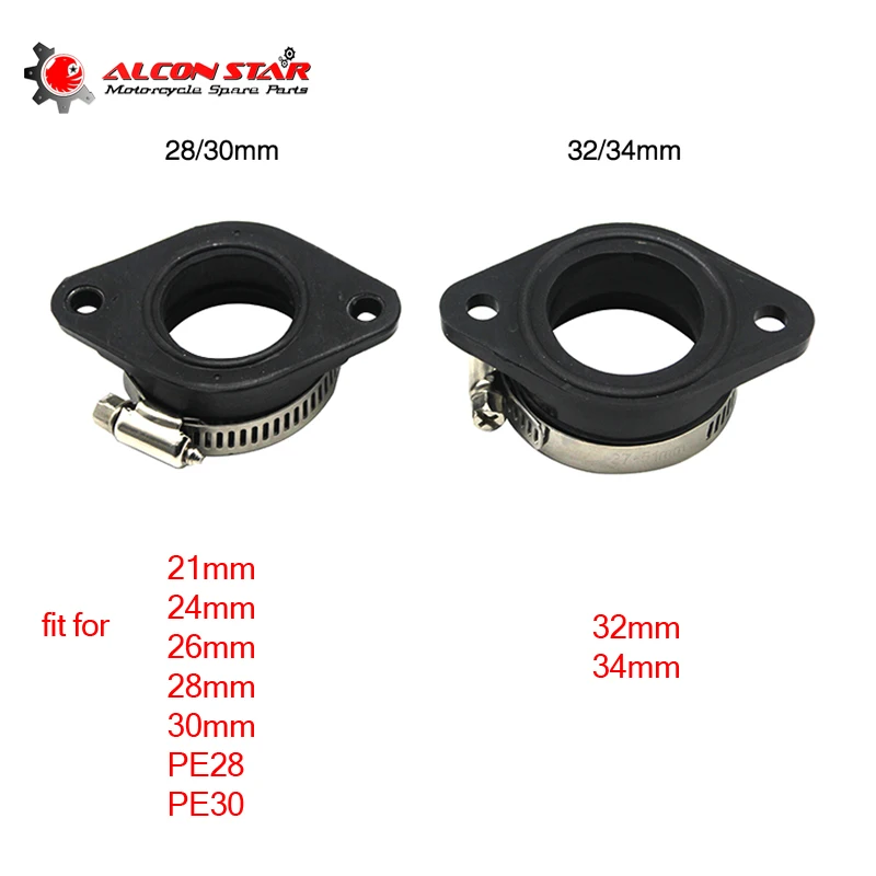Alconstar-Gummi Motorrad Vergaser Adapter Einlass Ansaugrohr Dirt Bike Für MIKUNI OKO KOSO KEIHIN 28 30 32 34 PE28mm PE30mm Image