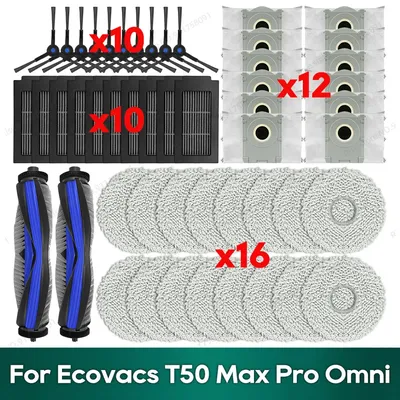 Kompatibel für Ecovacs T50 Max Pro Omni Zubehör Hauptbürste Hepa-Filter Staubbeutel Mopp Tuch Ersatzteile Image