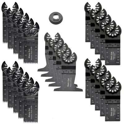 26pcs Renovation Plunge Oscillating Multi Tool Saw Blades For Star Model Machines Multimaster Power Tools Wood Metal Nails Cut