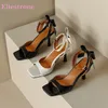 Sommer Neue Mode Beige Schwarz Frauen Slingback Sandalen Sexy Hohe Dünne Fersen Dame Schuhe Plus Große Kleine Größe 32 43, 46 48