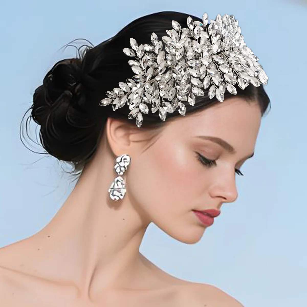 Luxuriöses, robustes Kristall-Haarband, großes Haarband, modisches Braut- und Hochzeits-Tiara, Haar-Accessoire, hochwertiges handgefertigtes Stirnband, Schmuck, Kopfbedeckungen Image