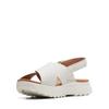 Sandale CLARKS "DashLite Wish", Damen, Gr. 42, sanftes weiß combi, Leder, sportlich, Schuhe, Plateausandale, Klettschuh mit modischer Kreuzbandage