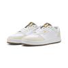 Sneaker PUMA "Court Classic Lux SD Sneakers Erwachsene", Gr. 45, weiß alpine snow flat bronze braun, Obermaterial: Kuhleder, Synthetik; Futter: Synthetik, Textil; Innensohle: Textil; Laufsohle: Gummi, Schuhe