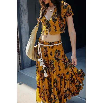 Blooming Romance Set at Free People in Goldenrod Combo, Size: Medium