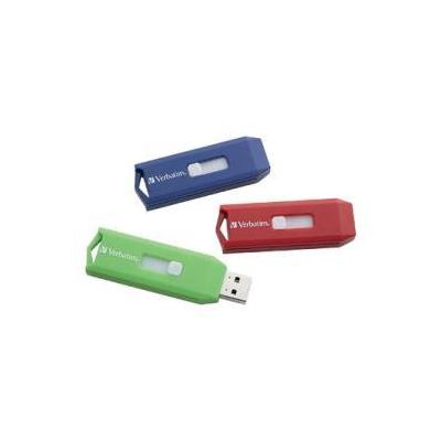 Verbatim Store 'n' Go 4GB USB 2.0 Flash Drive 3pk - Green, Blue, Red