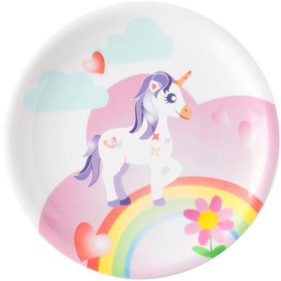 Frühstücksteller SELTMANN WEIDEN "Compact - Mein kleines Einhorn", bunt (weiß, bunt), B:19,3cm H:1,8cm L:19,3cm T:19,3cm Ø:19,3cm, Porzellan, Speiseteller, rund 19 cm Image