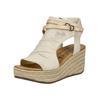 Keilsandalette BLOWFISH "Blowfish Sandalen Lederimitat/Textil", Damen, Gr. 39, weiß (bone), Lederimitat, Textil, casual, Schuhe