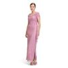 Abendkleid VERA MONT "Vera Mont Abendkleid im Glitzer-Look", Damen, Gr. 46, Normalgrößen, rosa (rosé, silber), Obermaterial: 100% Polyester. Futter: 100% Polyester., elegant, figurumspielend lang, Rundhals, Kurzarm, Kleider, Material