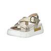 Plateausandaletten NERO GIARDINI "Nero Giardini Sandalen Leder", Damen, Gr. 35, gold, Leder, casual, Schuhe