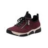 Sneaker RIEKER "Rieker Sneaker Lederimitat", Damen, Gr. 42, schwarz, bordeaux, Lederimitat, casual, Schuhe
